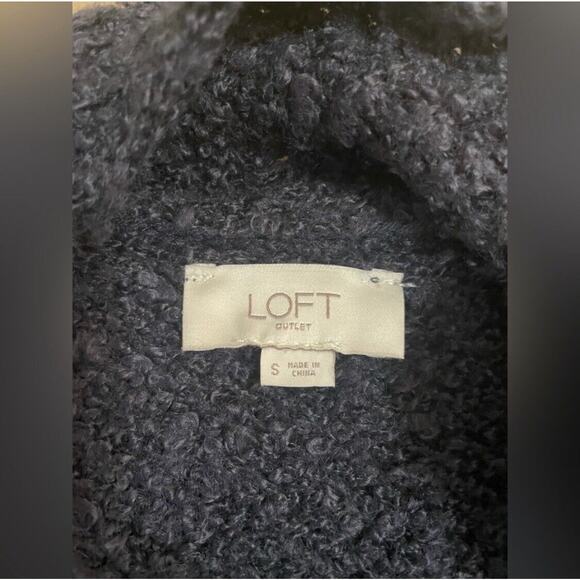 Ann Taylor Loft Outlet Navy Blue Long Open Knit Sweater Vest With Pockets - Picture 2 of 5